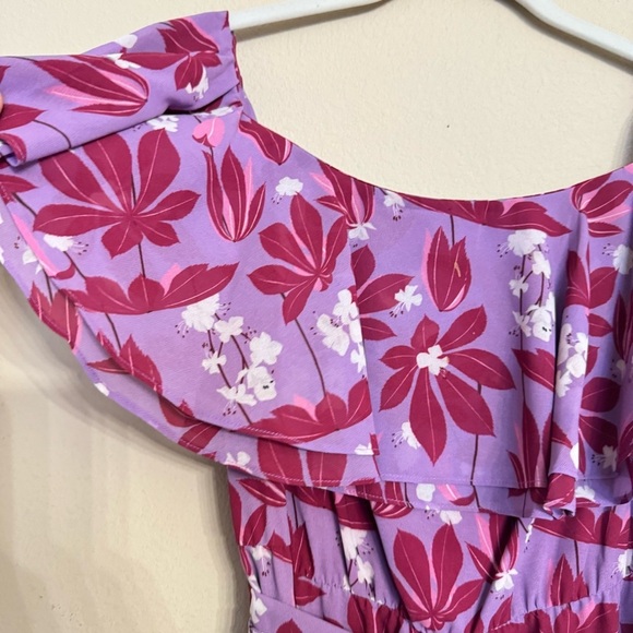 SACHIN & BABI Dillard's Elizabeth Dress Off Shoulder Floral Summer Lavender Sz 4 - Picture 5 of 16
